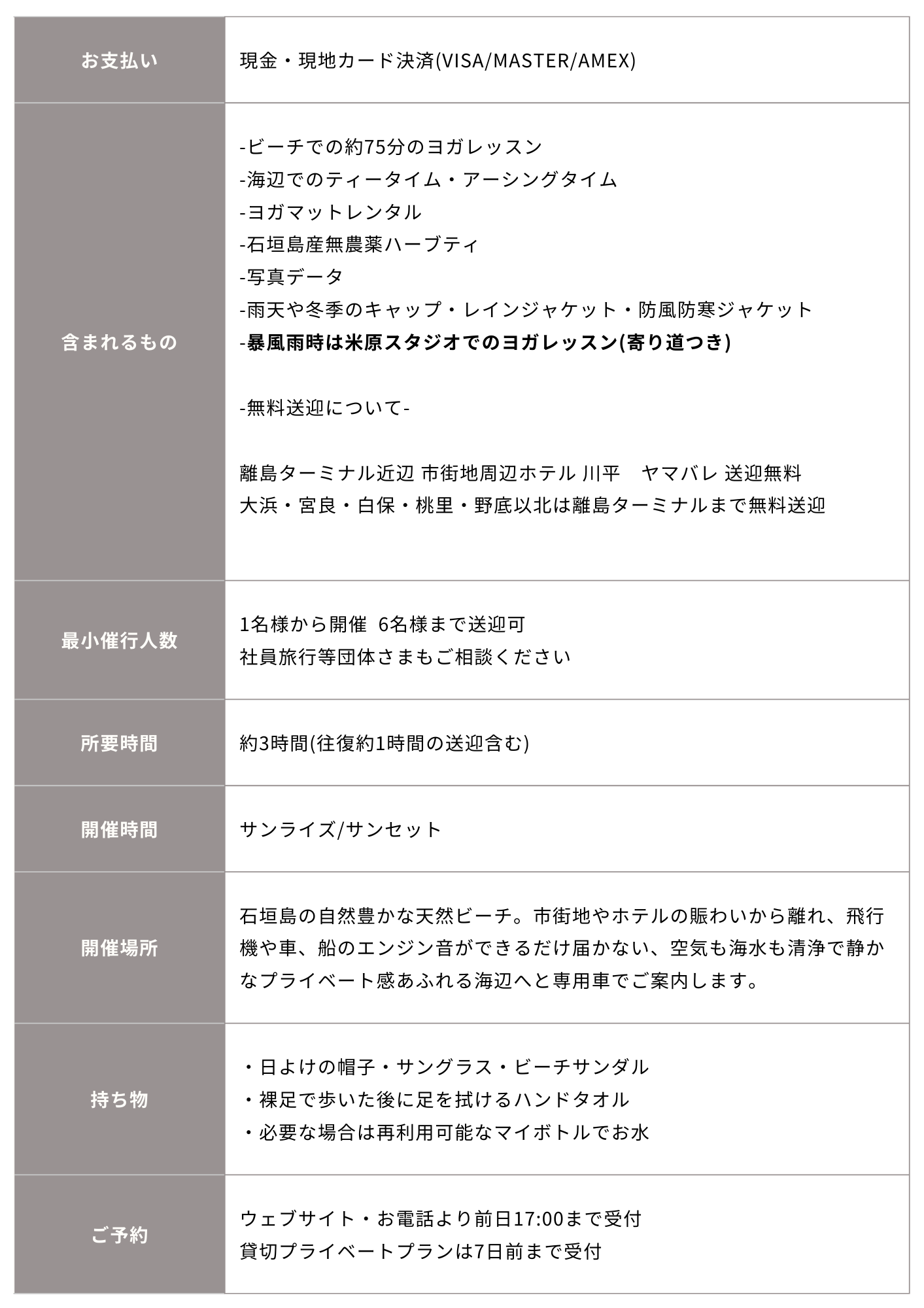石垣島ビーチヨガご案内